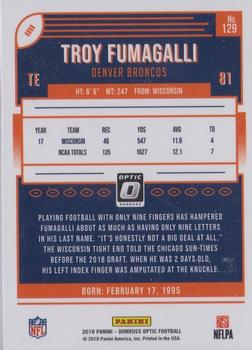 2018 Donruss Optic #129 Troy Fumagalli Back