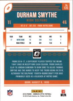 2018 Donruss Optic #135 Durham Smythe Back