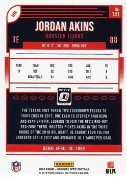 2018 Donruss Optic #141 Jordan Akins Back