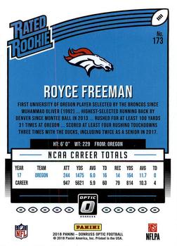 2018 Donruss Optic #173 Royce Freeman Back
