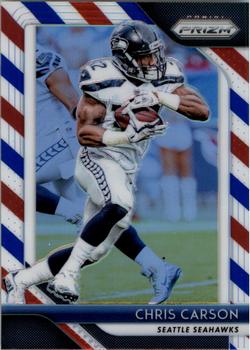 2018 Panini Prizm - Prizm Red White and Blue #24 Chris Carson Front