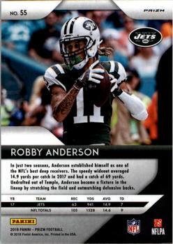 2018 Panini Prizm - Prizm Red White and Blue #55 Robby Anderson Back
