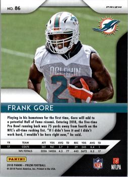 2018 Panini Prizm - Prizm Red White and Blue #86 Frank Gore Back