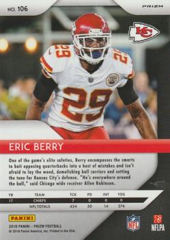 2018 Panini Prizm - Prizm Red White and Blue #106 Eric Berry Back