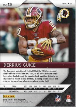 2018 Panini Prizm - Prizm Red White and Blue #221 Derrius Guice Back
