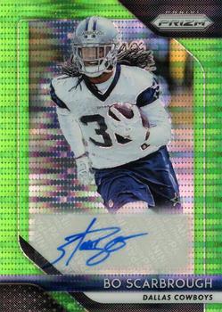 2018 Panini Prizm - Rookie Autographs Prizm Neon Green Pulsar #RA-BS Bo Scarbrough Front