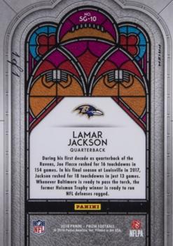 2018 Panini Prizm - Stained Glass Prizm Black Finite #SG-10 Lamar Jackson Back
