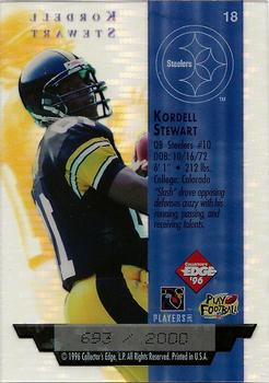 1996 Collector's Edge President's Reserve - Air Force One SN2000 #18 Kordell Stewart Back