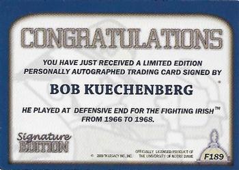 2003-09 TK Legacy Notre Dame Fighting Irish - Fighting Irish Signature Edition #FI89 Bob Kuechenberg Back