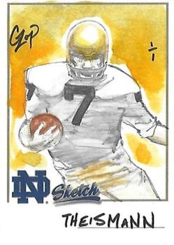 2003-09 TK Legacy Notre Dame Fighting Irish - Hand Drawn Sketches #NNO Joe Theismann Front