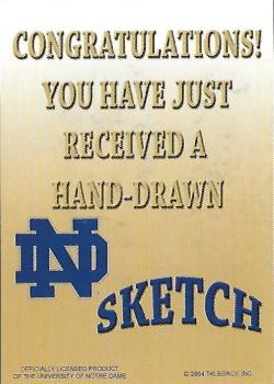 2003-09 TK Legacy Notre Dame Fighting Irish - Hand Drawn Sketches #NNO Daryle Lamonica Back