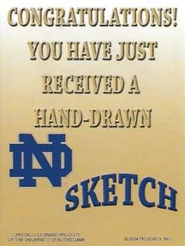 2003-09 TK Legacy Notre Dame Fighting Irish - Hand Drawn Sketches #NNO Rick Mirer Back