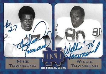 2003-09 TK Legacy Notre Dame Fighting Irish - Historical Links Autographs #HL2 Mike Townsend / Willie Townsend Front
