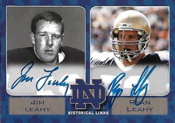 2003-09 TK Legacy Notre Dame Fighting Irish - Historical Links Autographs #HL4 Jim Leahy / Ryan Leahy Front