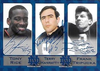 2003-09 TK Legacy Notre Dame Fighting Irish - Historical Links Autographs #HL8 Tony Rice / Frank Tripucka / Terry Hanratty Front