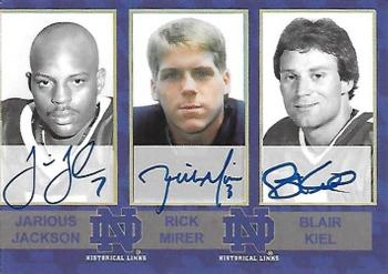 2003-09 TK Legacy Notre Dame Fighting Irish - Historical Links Autographs #HL15 Jarious Jackson / Rick Mirer / Blair Kiel Front