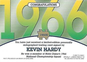 2003-09 TK Legacy Notre Dame Fighting Irish - National Championship Autographs #1966H Kevin Hardy Back