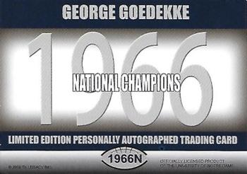 2003-09 TK Legacy Notre Dame Fighting Irish - National Championship Autographs #1966N George Goeddeke Back
