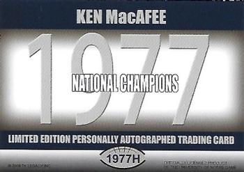 2003-09 TK Legacy Notre Dame Fighting Irish - National Championship Autographs #1977H Ken MacAfee Back