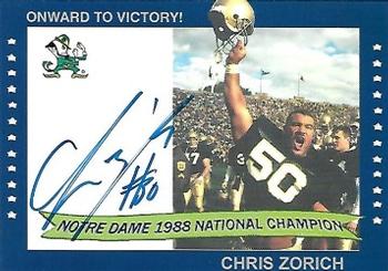 2003-09 TK Legacy Notre Dame Fighting Irish - National Championship Autographs #1988B Chris Zorich Front