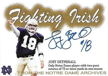 2003-09 TK Legacy Notre Dame Fighting Irish - Historical Archives Autographs #AR5 Joey Getherall Front
