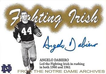 2003-09 TK Legacy Notre Dame Fighting Irish - Historical Archives Autographs #AR6 Angelo Dabiero Front