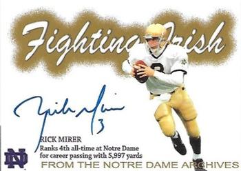 2003-09 TK Legacy Notre Dame Fighting Irish - Historical Archives Autographs #AR10 Rick Mirer Front