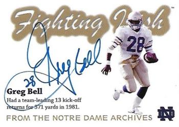 2003-09 TK Legacy Notre Dame Fighting Irish - Historical Archives Autographs #AR13 Greg Bell Front