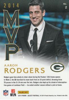 2014 Panini Select - MVP Winner #2 Aaron Rodgers Back