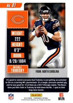 2018 Panini Contenders #81 Mitchell Trubisky Back