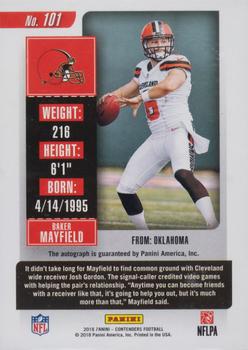 2018 Panini Contenders #101 Baker Mayfield Back