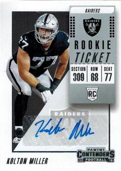 2018 Panini Contenders #237 Kolton Miller Front