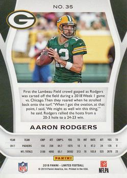 2018 Panini Limited #35 Aaron Rodgers Back