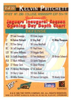 1994 Stadium Club - Expansion Team Jacksonville Jaguars Exchange #2 Kelvin Pritchett Back