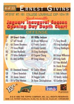 1994 Stadium Club - Expansion Team Jacksonville Jaguars Exchange #6 Ernest Givins Back