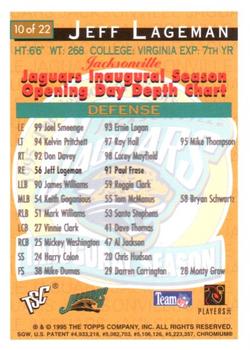1994 Stadium Club - Expansion Team Jacksonville Jaguars Exchange #10 Jeff Lageman Back