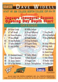 1994 Stadium Club - Expansion Team Jacksonville Jaguars Exchange #12 Dave Widell Back