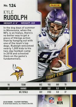 2018 Panini Playoff - Goal Line #124 Kyle Rudolph Back
