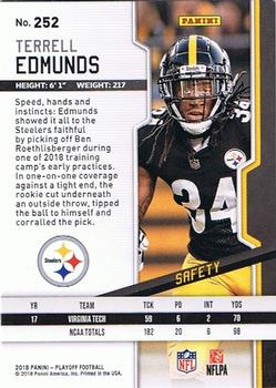 2018 Panini Playoff - Red Zone #252 Terrell Edmunds Back