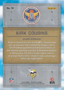 2018 Panini Playoff - Air Command Strike from Above #10 Kirk Cousins Back