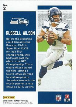 2018 Panini Playoff - Playoff Heroes #2 Russell Wilson Back