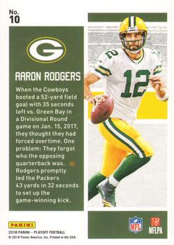 2018 Panini Playoff - Playoff Heroes #10 Aaron Rodgers Back