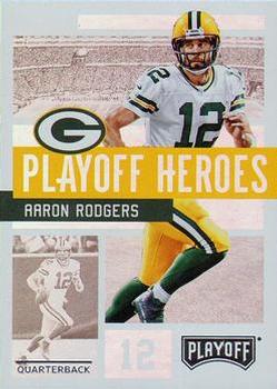 2018 Panini Playoff - Playoff Heroes #10 Aaron Rodgers Front