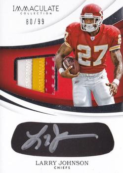 2018 Panini Immaculate Collection - Immaculate Eye Black Jersey #EY-LJ Larry Johnson Front