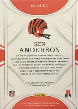 2018 Panini Immaculate Collection - Immaculate Shadowbox Signatures #SS-KA Ken Anderson Back