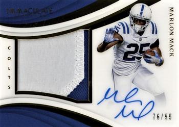 2018 Panini Immaculate Collection - Premium Patch Autographs #PP-MM Marlon Mack Front