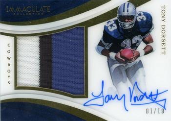 2018 Panini Immaculate Collection - Premium Patch Autographs #PP-TD Tony Dorsett Front