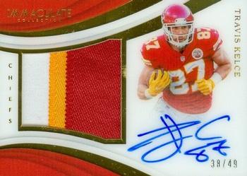 2018 Panini Immaculate Collection - Premium Patch Autographs #PP-TK Travis Kelce Front