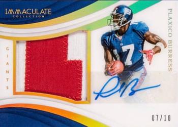 2018 Panini Immaculate Collection - Premium Patch Autographs Gold #PP-PB Plaxico Burress Front