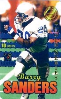 1997 Destiny Telecom Pro Football Elite Series Men of Destiny - Gold Series #34 Barry Sanders Front